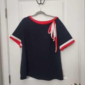 SHEIN Red and Navy Top